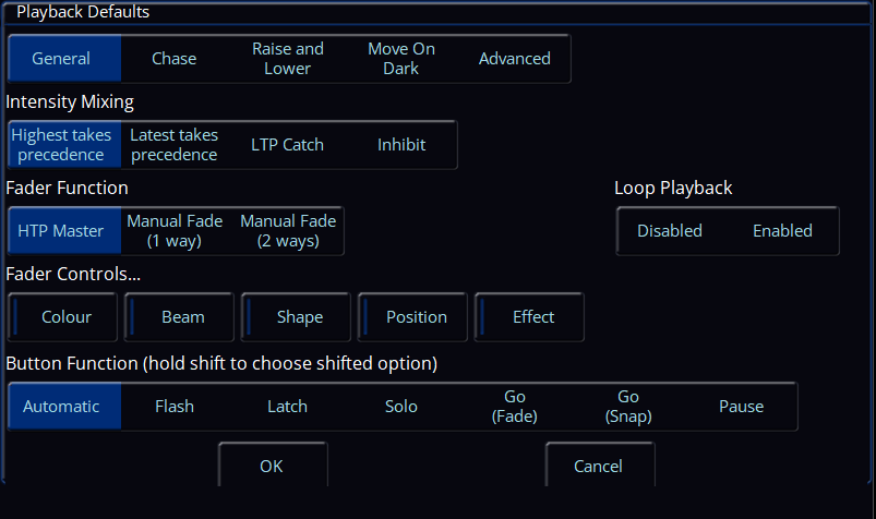 Playbackdefaults