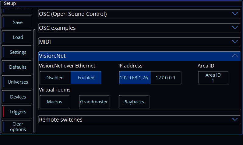 Setuptriggersvisionnet