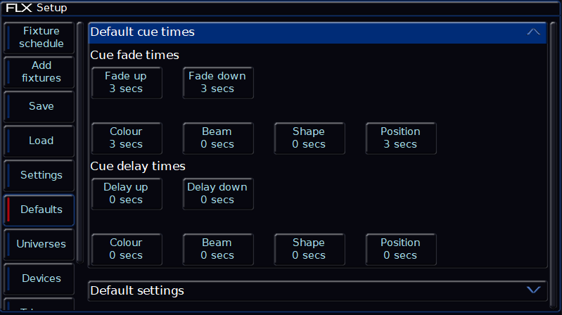 Setupdefaults