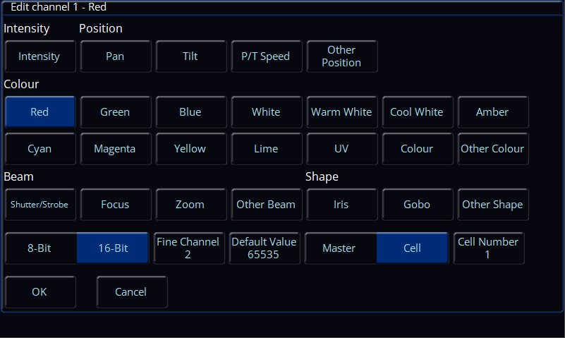 Fixturecreatorparametersettings