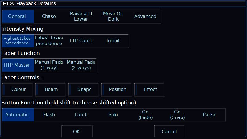 Playbackdefaults