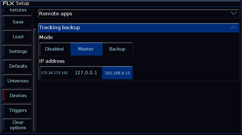 Setuptrackingbackupmaster