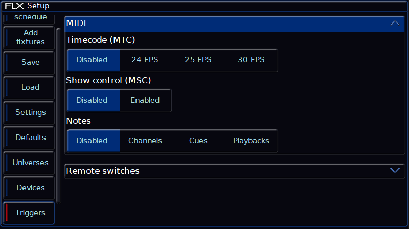 Setuptriggers