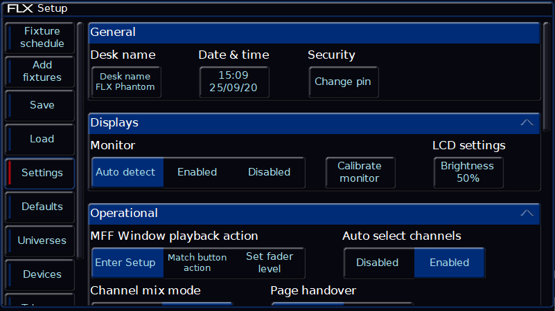 Setup Settings